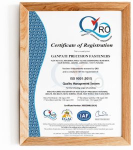 Ganpati Precision Fasteners Quality Certification